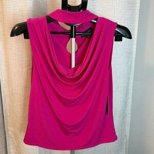 BOLD elements Fuchsia Pink Draped Cowl Neck Tank